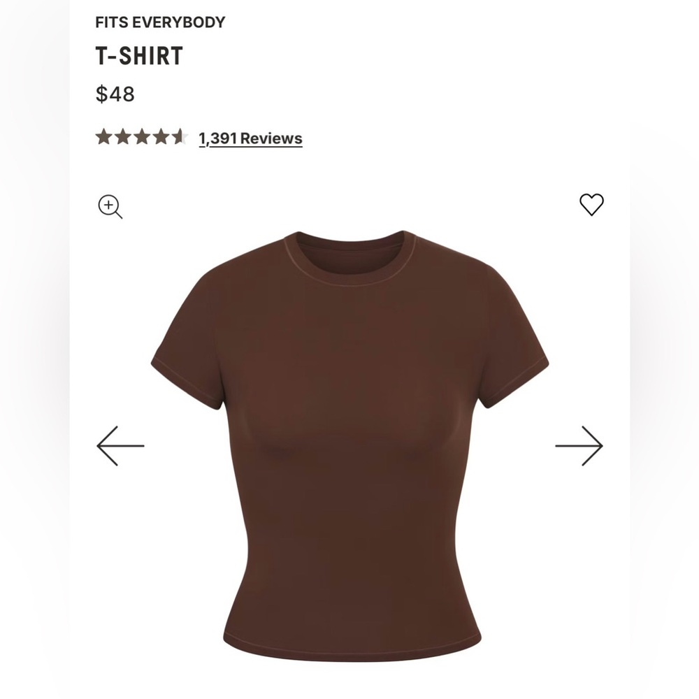 SKIMS Short Sleeve Fits Everybody T-Shirt in Brown